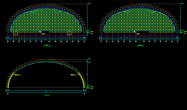 黑河跨度110米，拱高35_7米煤棚网架